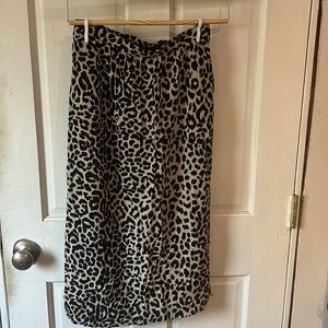 Vintage Leopard Print Midi Skirt